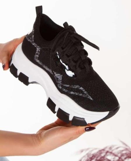 Toga Siyah Triko Bağcıklı Spor Ayakkabı