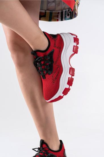 Toga Kırmızı Triko Bağcıklı Spor Ayakkabı